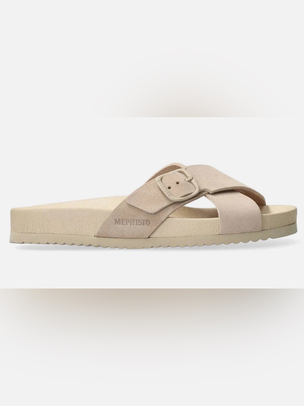 Mephisto Kennie beige leather velvet slide sandals size 38/US8 $249